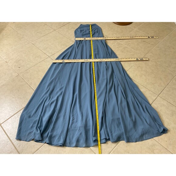 Lulus Formal Dress Womens S Light Blue Y2K Square Neck Sleeveless Crisscross - Picture 4 of 12